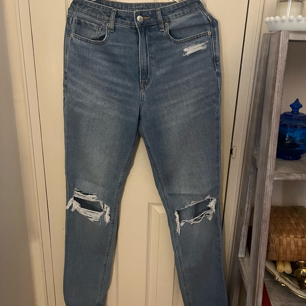 American Eagle Outfitters Light Blue Ripped Skinny Jeans
